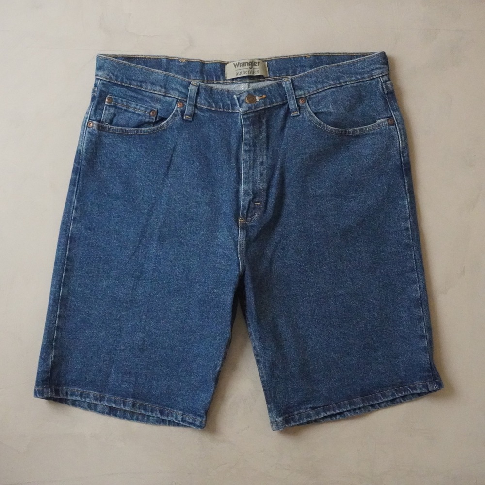 Wrangler Authentics Denim Shorts 36 Mens Blue Relaxed Fit Jean Shorts Vintage